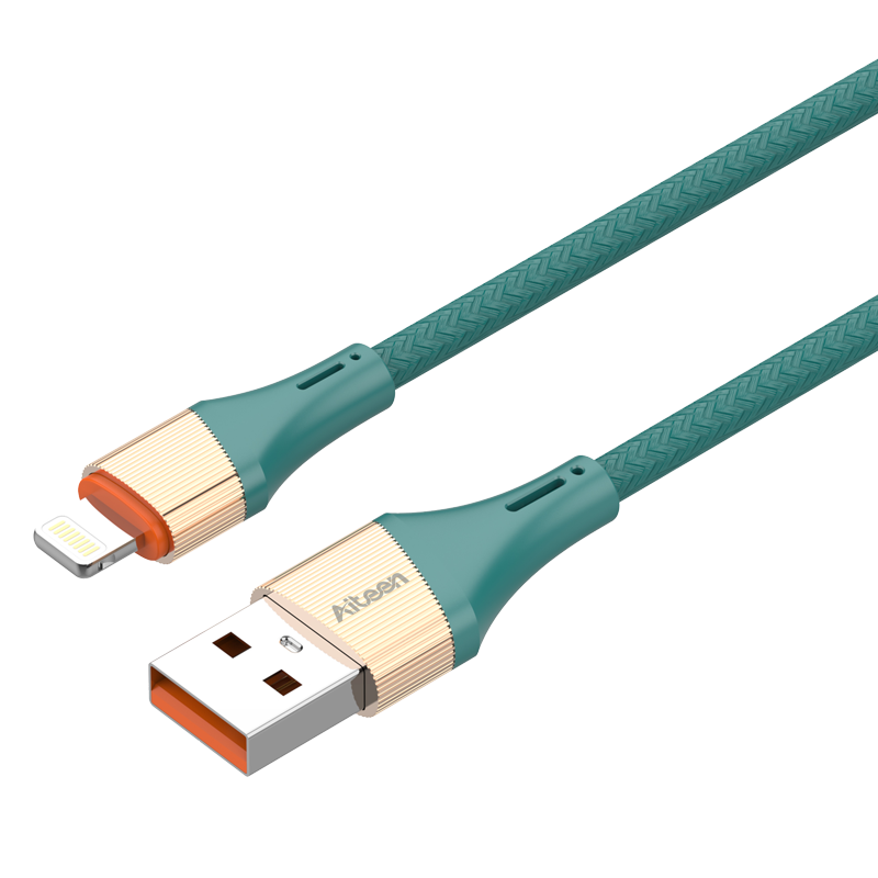 A14-LGN Lightning Data Cable 1mm 30W Fast Charging Green Color